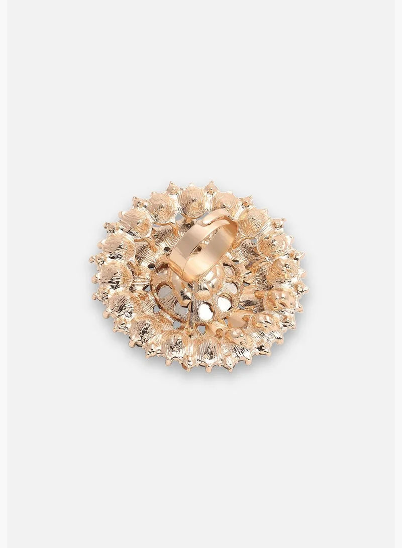 SOHI Gold Plated Party Designer Stone Ring For Women