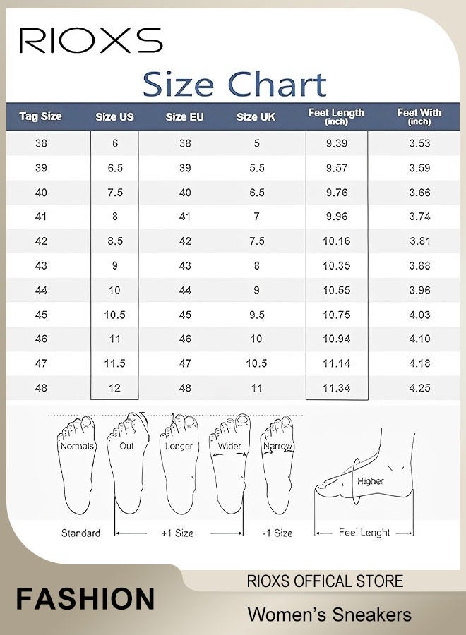 RIOXS Women's Trainers Shoes,Fashion Athletic Shoes,Casual Sports Shoes,Comfy Breathable Platform Sneakers,Ladies Trainers Non-slip Low Top Sneaker,Jogging Walking Running Shoes  - Image 5