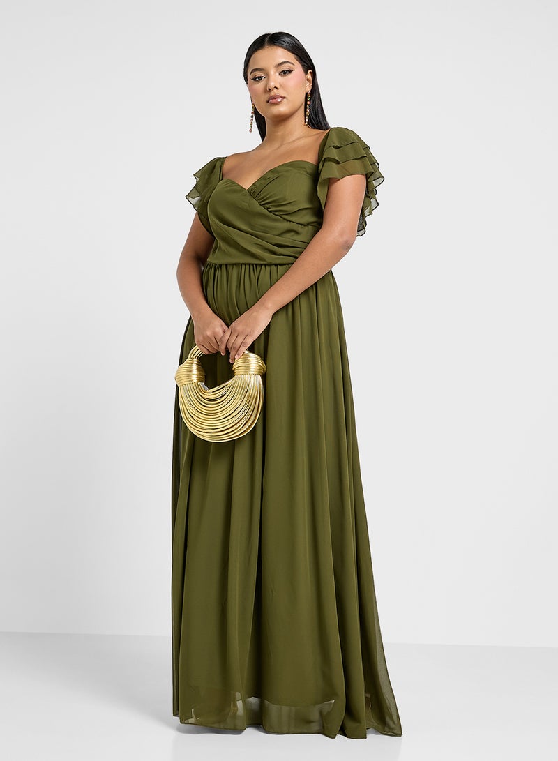 Ella Limited Curve Ruffled Sleeve Maxi Dress - Image 4