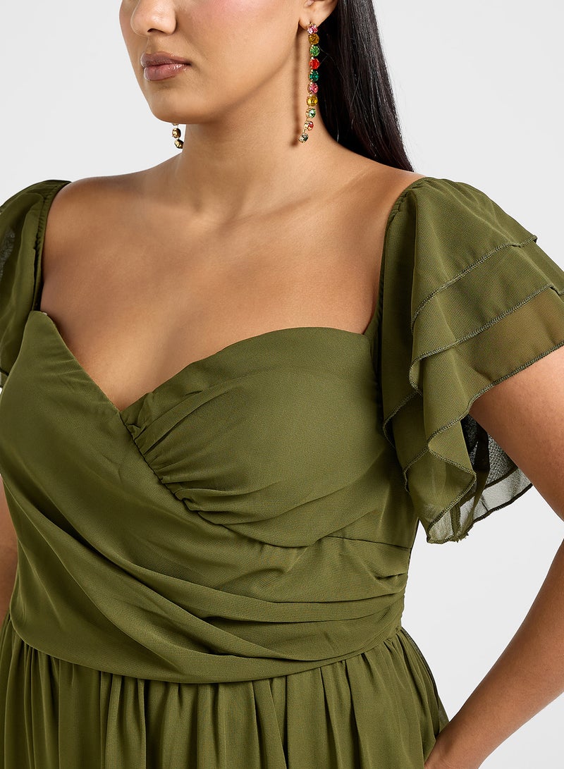 Ella Limited Curve Ruffled Sleeve Maxi Dress - Image 3