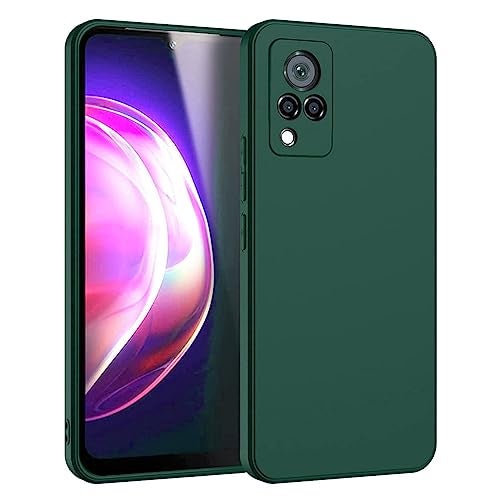 LIRAMARK Silicone Soft Back Cover Case for Vivo V21 5G / V21 4G (Silicone Green) - Image 1