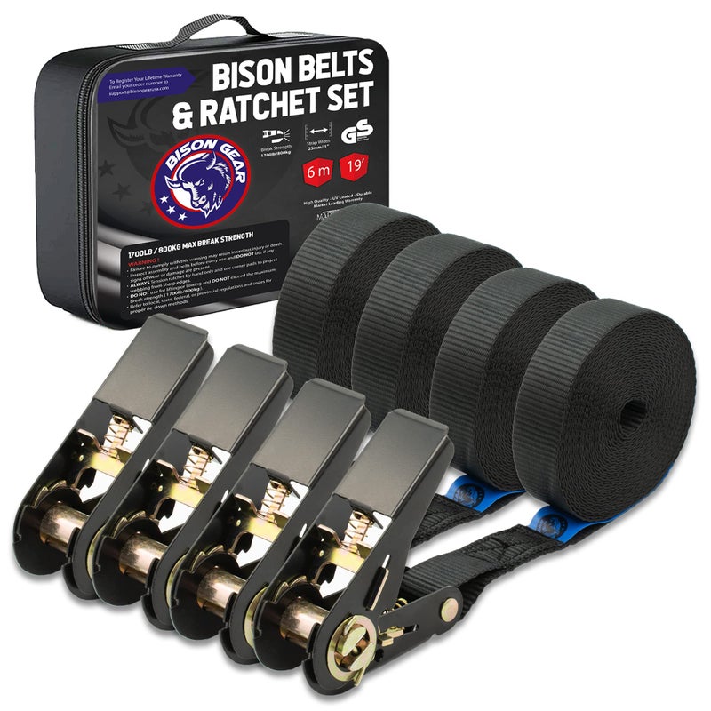 Bison Gear أحزمة ربط بيسون جير 4 × 800 كجم 6م - جودة ممتازة - Image 1