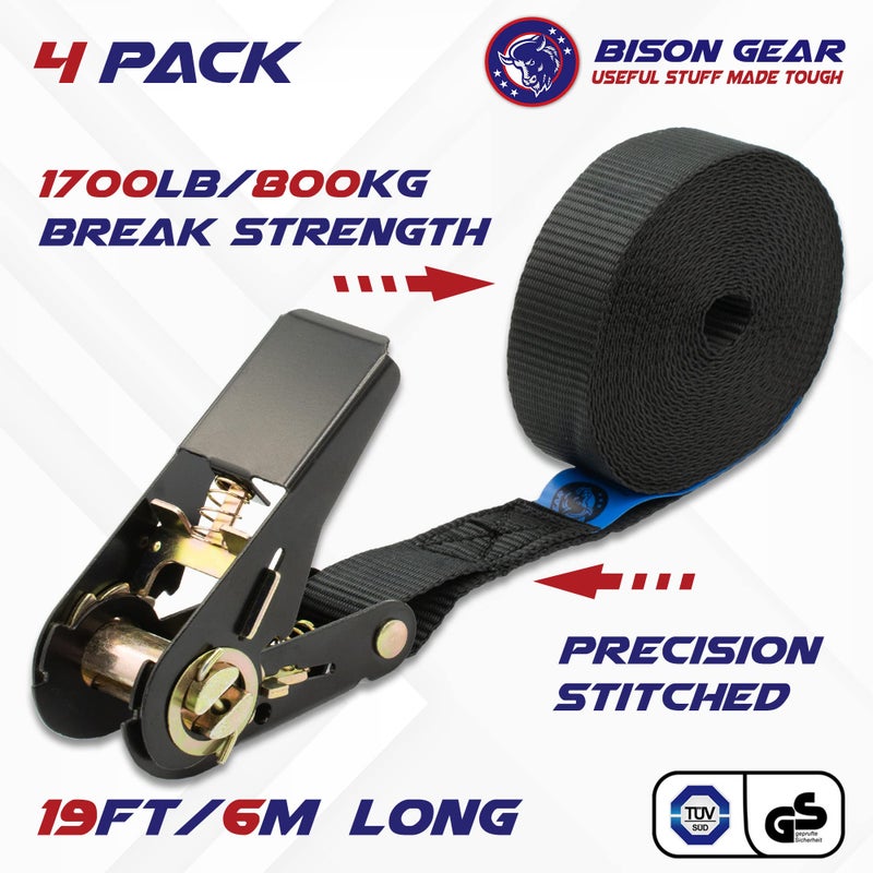 Bison Gear أحزمة ربط بيسون جير 4 × 800 كجم 6م - جودة ممتازة - Image 2