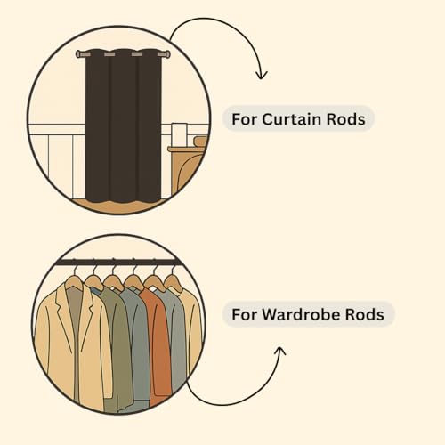 Colornest Wall to Wall Curtain Rod Bracket | 1 inch Curtain Rail Rod Holder Heavy-Duty – with Screws and Wall Plugs Pack of 2 (Stainless Steel) - Image 5