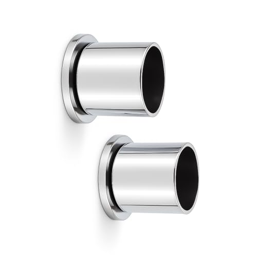 Colornest Wall to Wall Curtain Rod Bracket | 1 inch Curtain Rail Rod Holder Heavy-Duty – with Screws and Wall Plugs Pack of 2 (Stainless Steel) - Image 1