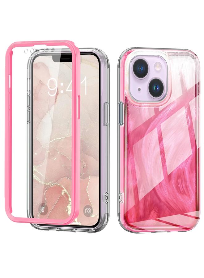 S-TOP Case For iPhone 13 IMD Gradient Feather PC Hybrid TPU Phone Case - Image 1