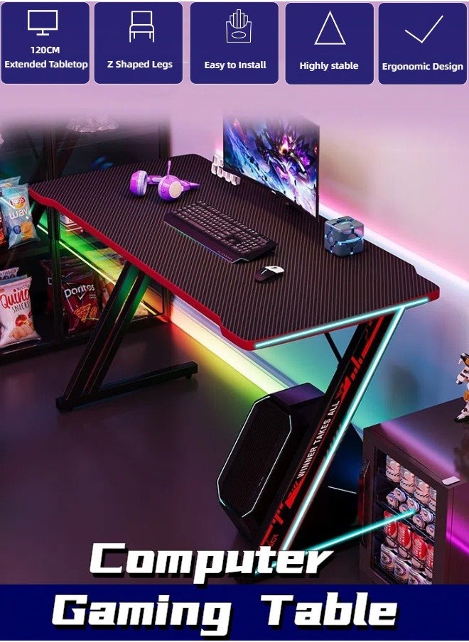Generic - Gaming Desk, E-sports table, Gaming Workbench, Home Desktop Computer Table, E-sports Table, Home Bedroom Desk All-in-one Combination, Easy To Assemble, 120*60*75CM - Image 1
