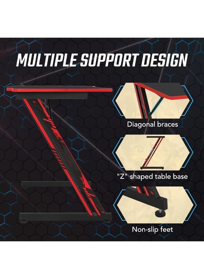 Generic - Gaming Desk, E-sports table, Gaming Workbench, Home Desktop Computer Table, E-sports Table, Home Bedroom Desk All-in-one Combination, Easy To Assemble, 120*60*75CM - Image 1