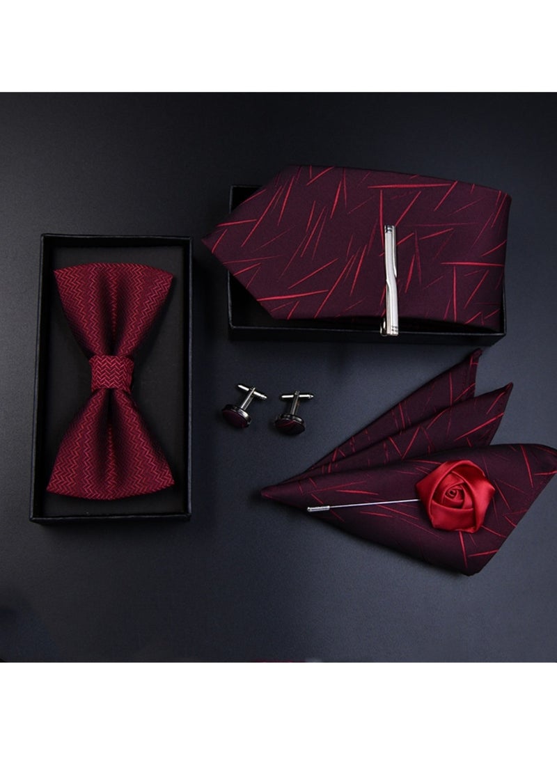 Generic - 6 pcs men's formal business gift tie bow tie set - Image 1