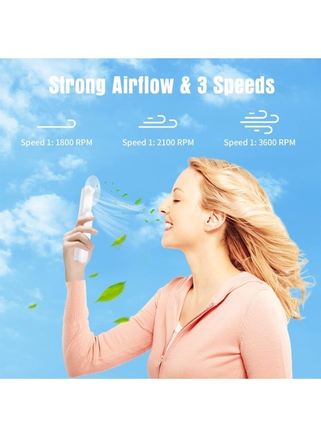 ChicAbode Handheld Fan Clip-on Phone Laptop, Mini Fan Powerful Small Personal Portable Fan 3 Speed USB Rechargeable Fan for Girls Women Outdoor Travel - Image 3