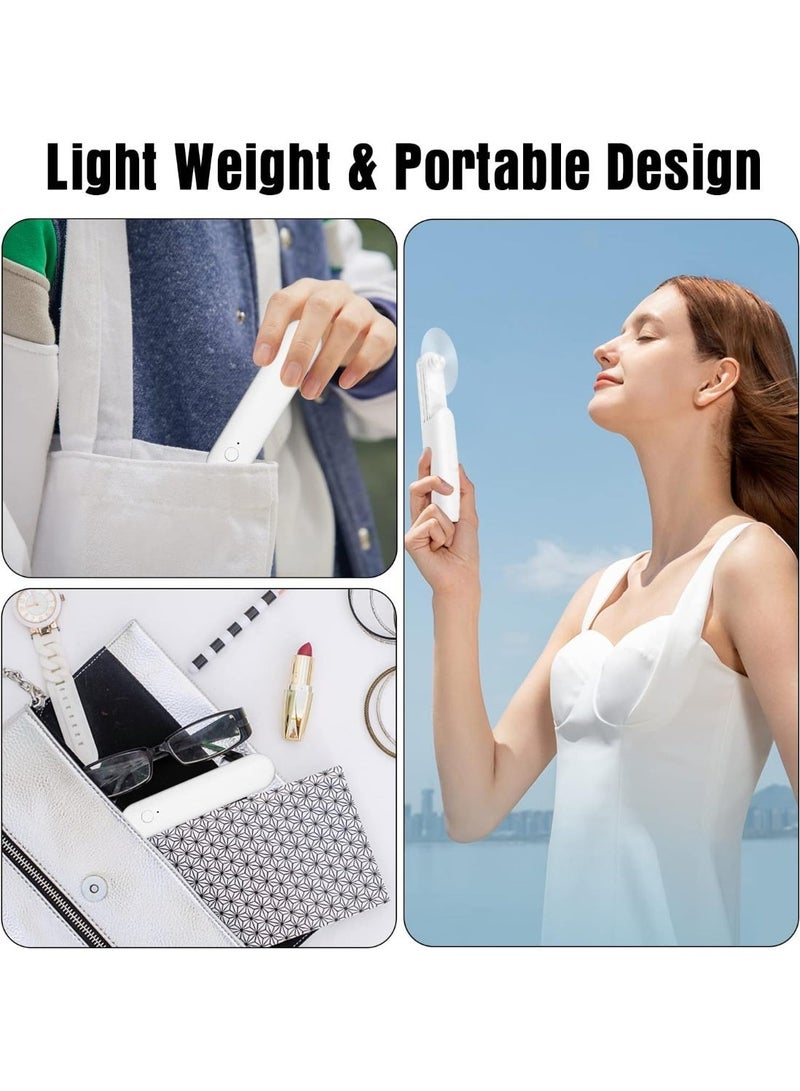 ChicAbode Handheld Fan Clip-on Phone Laptop, Mini Fan Powerful Small Personal Portable Fan 3 Speed USB Rechargeable Fan for Girls Women Outdoor Travel - Image 4