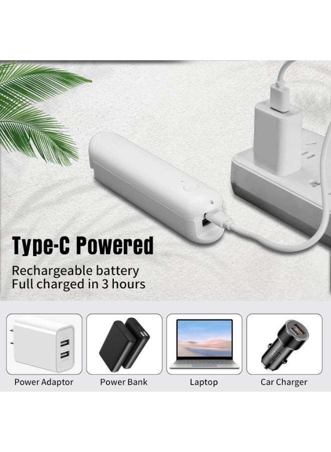 ChicAbode Handheld Fan Clip-on Phone Laptop, Mini Fan Powerful Small Personal Portable Fan 3 Speed USB Rechargeable Fan for Girls Women Outdoor Travel - Image 2