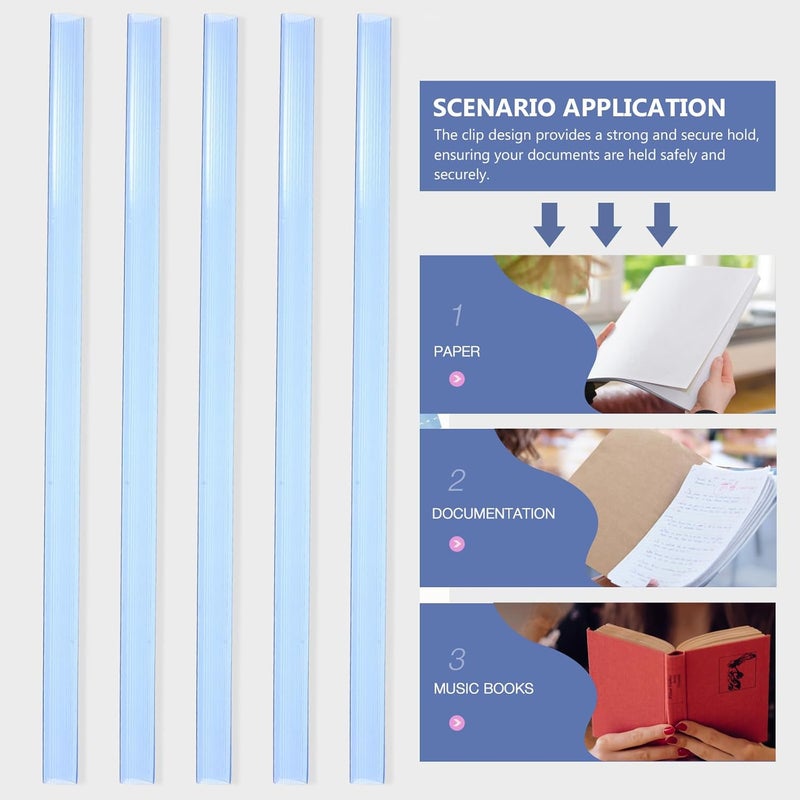 Cabilock 20pcs A4 Blue Plastic Slide Binders 310mm X 15mm Document Binding Bars for Office File Folder Organization - Image 5