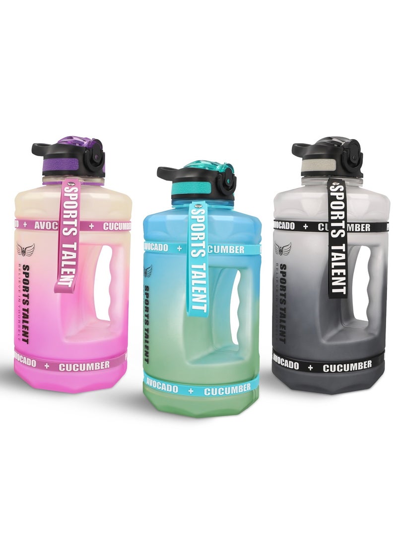 LA' PRECIOUS - 2000ml Water Bottle for Adults and Kids - USA Tritan Material Non-Toxic BPA Free - Fast Flow - Flip Top Leak Proof Lid and One Click Open - Image 1