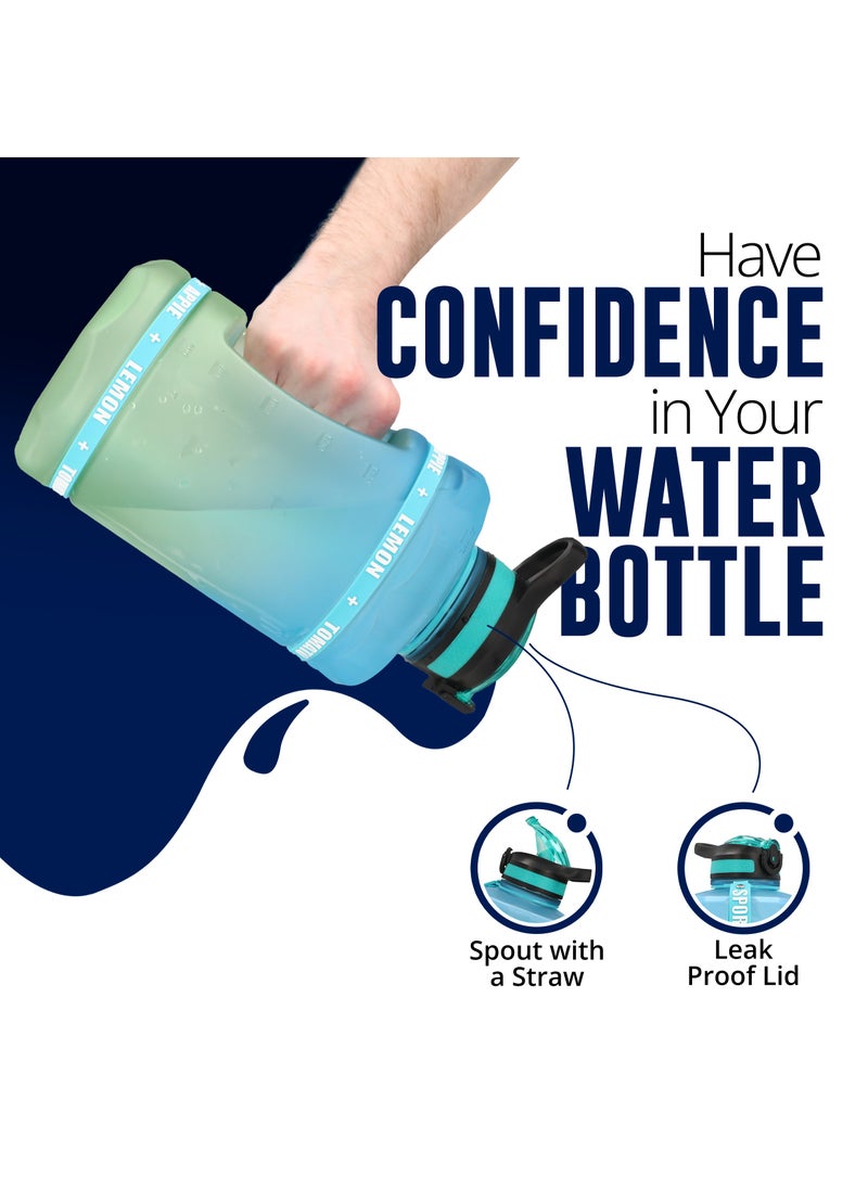 LA' PRECIOUS - 2000ml Water Bottle for Adults and Kids - USA Tritan Material Non-Toxic BPA Free - Fast Flow - Flip Top Leak Proof Lid and One Click Open - Image 1