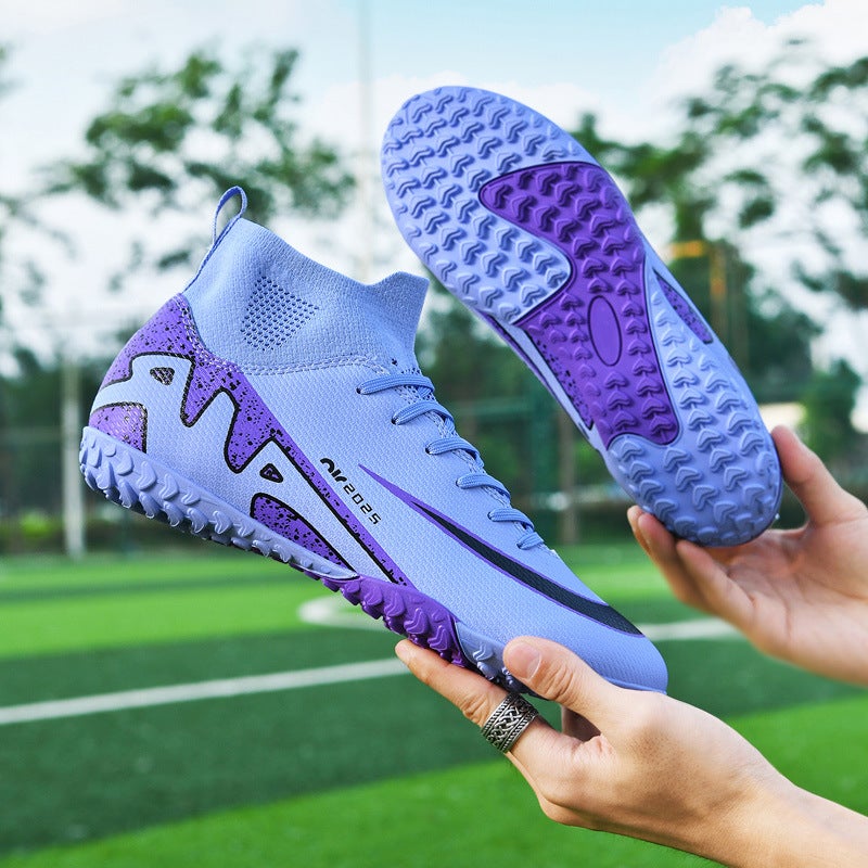 New Adult Football Shoes Pink Male And Female Teenagers And Children Students Spike Ag Broken Nail Tf Training - Image 4