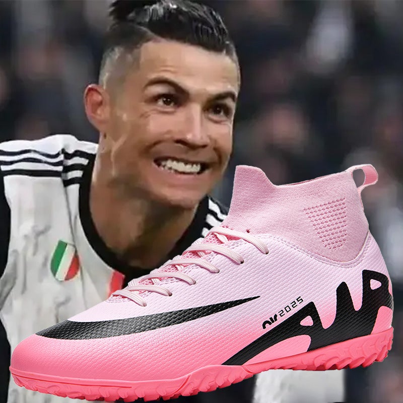 New Adult Football Shoes Pink Male And Female Teenagers And Children Students Spike Ag Broken Nail Tf Training - Image 3