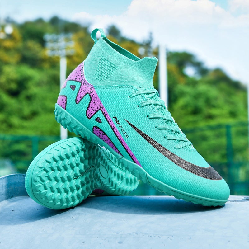New Adult Football Shoes Pink Male And Female Teenagers And Children Students Spike Ag Broken Nail Tf Training - Image 5