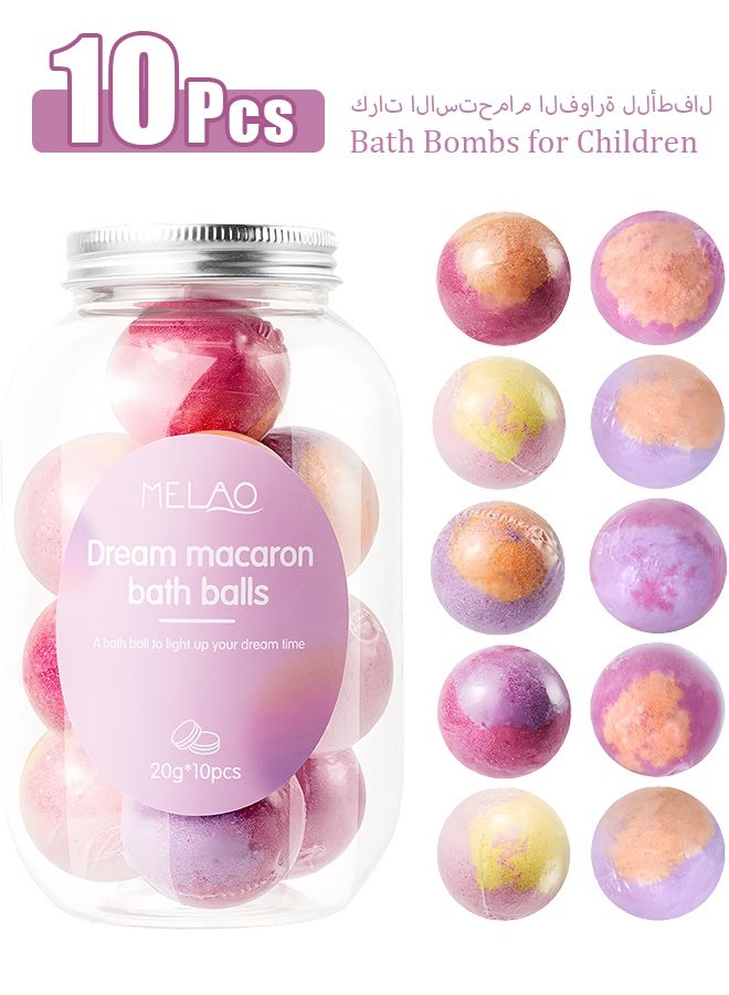 MELAO Bath Bombs for Children, 10 x Surprise Bath Balls, Natural Organic Foaming Bath Bombs, Children's Bubble Bath, Christmas Birthday Gift for Boys and Girls (Pink) - Image 1