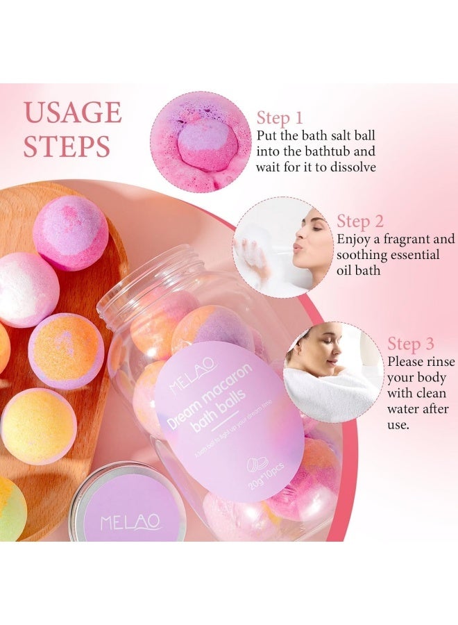 MELAO Bath Bombs for Children, 10 x Surprise Bath Balls, Natural Organic Foaming Bath Bombs, Children's Bubble Bath, Christmas Birthday Gift for Boys and Girls (Pink) - Image 5