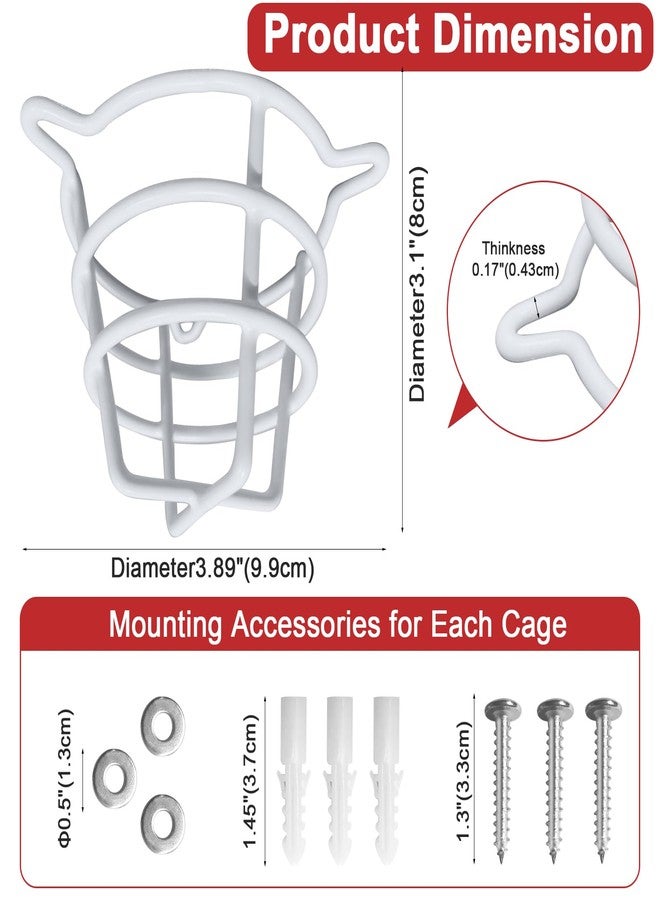 TunaMax (5 Pack) TunaMax White Fire Sprinkler Head Cage Cover Guard Protector for Both 1/2" & 3/4" Sprinkler Head for Protecting Flush Mount & Side Wall & Pendent Sprinkler Heads Fire Sprinkler Covers - Image 2
