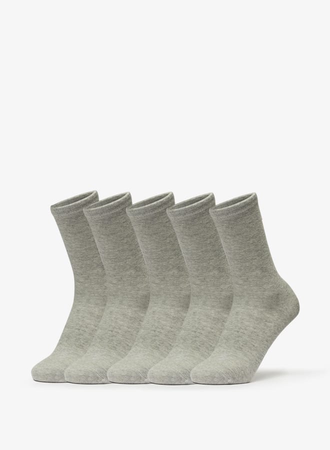 JUNIORS Solid Crew Length Socks - Set of 5 - Image 1