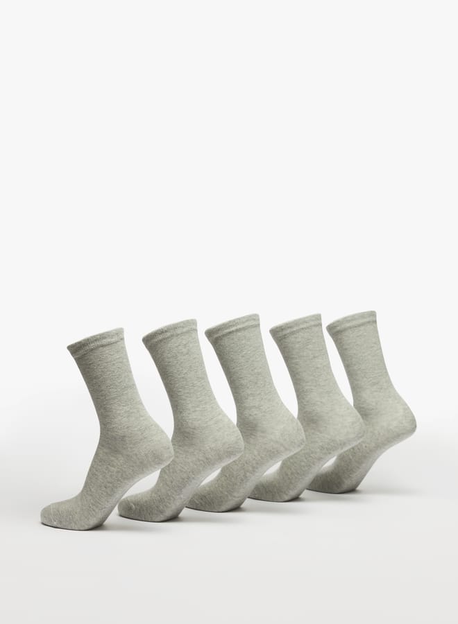 JUNIORS Solid Crew Length Socks - Set of 5 - Image 3