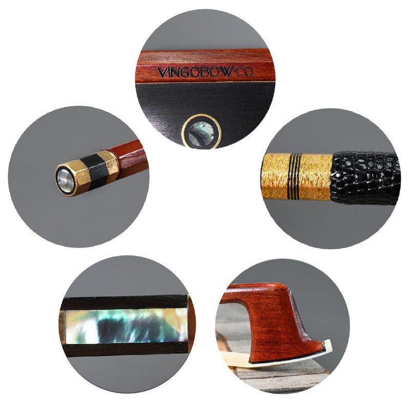 VINGOBOW Pernambuco Violin Bow 4/4 Size 810V Concert Level Straight Stick Great Balanced Ebony Frog 4 4 Full Sweet Sound Natural Horse Hair Fast Response - Image 3
