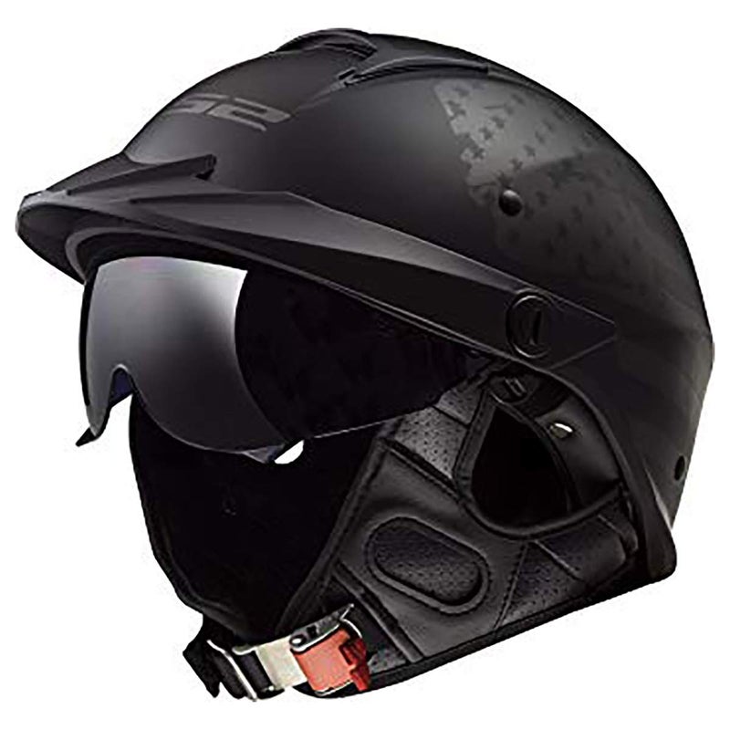 LS2 Helmets Rebellion Motorcycle Half Helmet (1812 Black Flag - 2X-Large) - Image 3