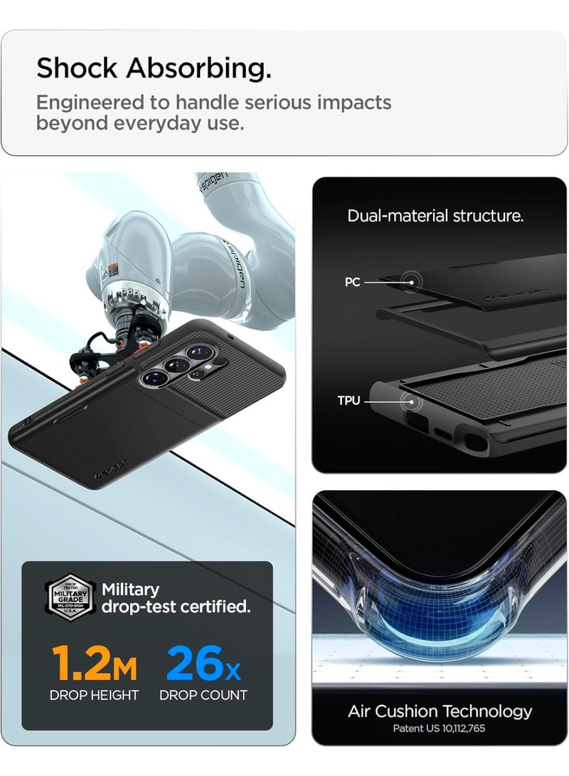 Spigen Slim Armor CS for Samsung Galaxy S26 ULTRA Case Cover (2026) with Card Holder Compartment - Black - Image 5