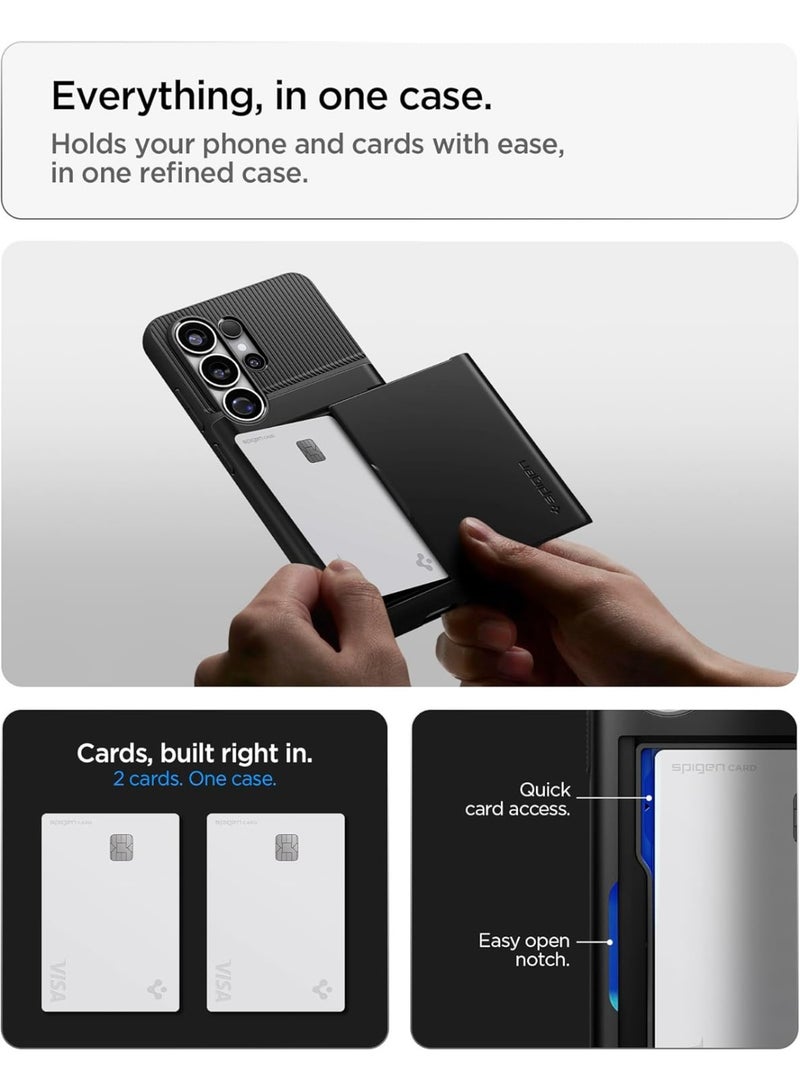 Spigen Slim Armor CS for Samsung Galaxy S26 ULTRA Case Cover (2026) with Card Holder Compartment - Black - Image 3