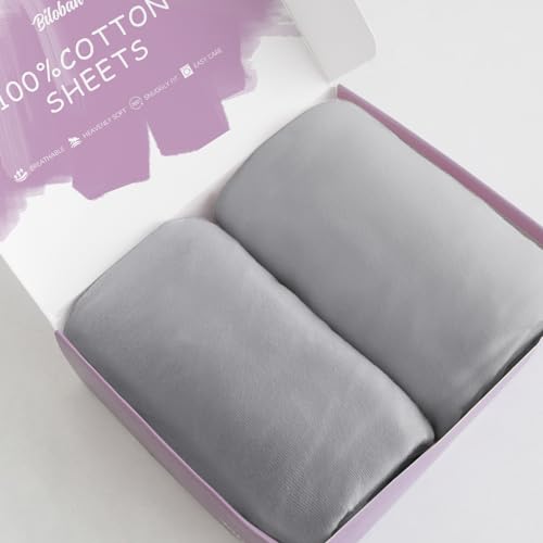 Biloban Bassinet Sheets for Maxi COSI Iora Fodoss BIERUM and Cloud Baby Bassinet Bedside Sleeper100 Cotton 2 Pack Ultra Soft 33x20 Bassinet Fitted Sheet for Baby Gray