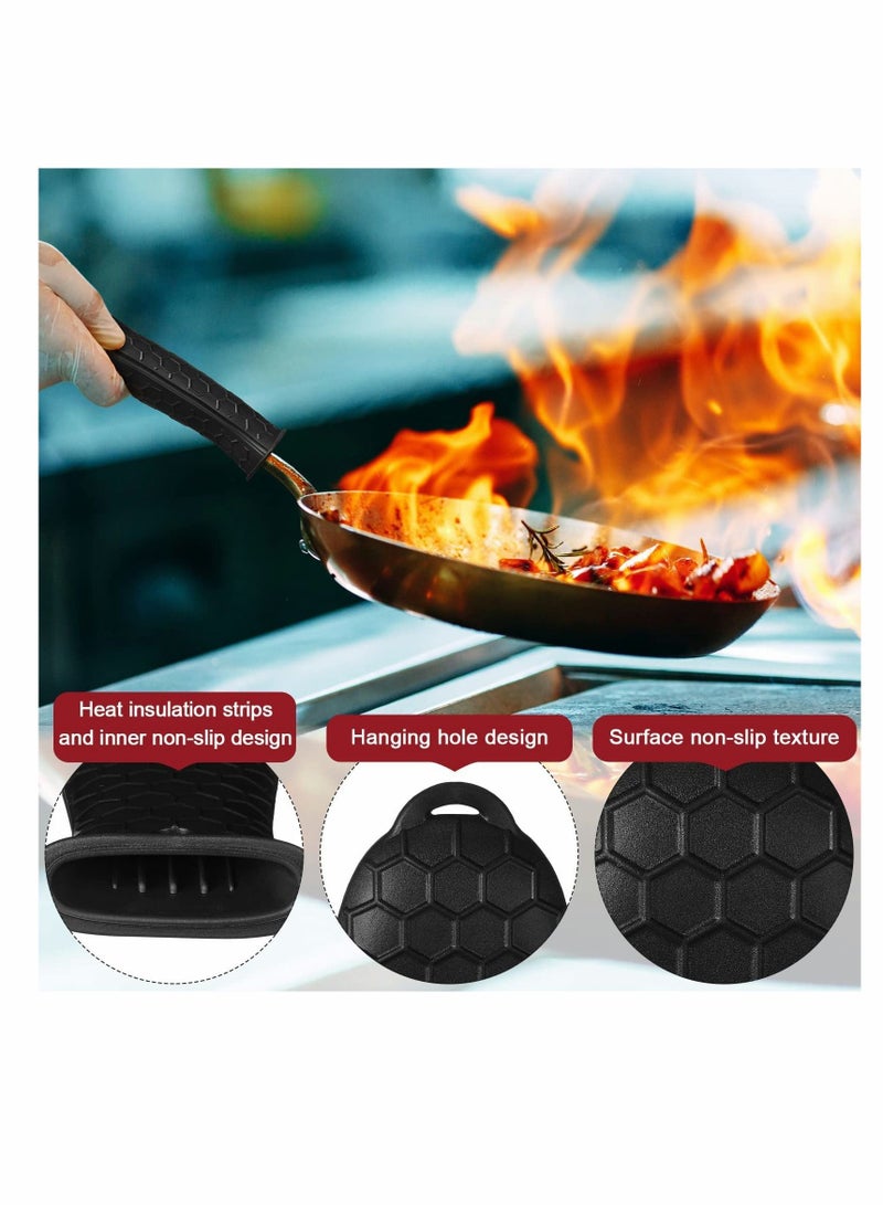 NIBEMINENT Silicone Hot Handle Holder Non Slip Pot Covers, Sleeve Heat Resistant Cast Iron Cover Cookware for Skillet Pan8 pcs  - Image 5
