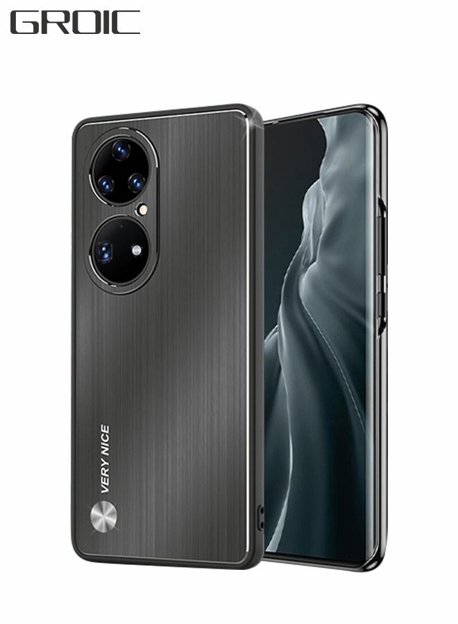 GROIC Suitable for Huawei P50/P50E 6.5 Inch Brushed Mobile Phone Shell Aluminum Alloy Back Plate Fine Hole Metal All-inclusive Lens Cell Phone Cover - Image 1