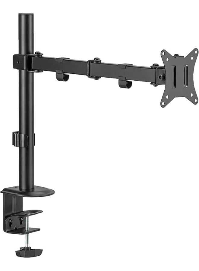 Heavy Duty Desk Mount – Fully Adjustable Steel Monitor Stand for LED/LCD Screens up to 27” – Single Monitor Articulating Arm with Grommet - Image 1
