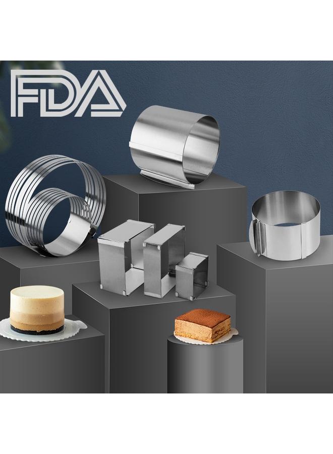 Bluejw Stainless Steel 6-12 Inch Telescopic Mousse Circle Cake Mold Cake Mold Egg Tart Mold DIY Hand Baking Tools - Image 2