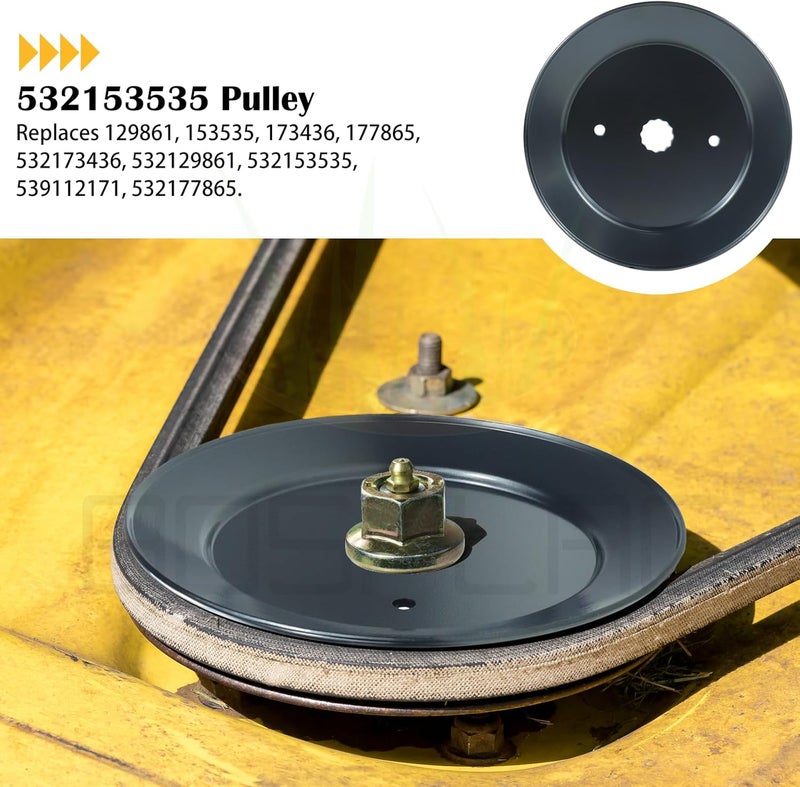 BOSFLAG 3 Pack 153535 Pulley Mandrel Craftsman Replaces 129861 173436, 177865, 532129861, 532153535, 532173436, 532177865, 539112171, 583681201, 21546127 for Z254, YTH18542, RZ5424 Tractors - Image 2