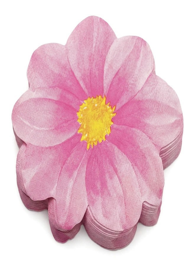 ZGGAZCA 20 Pcs Flower Shaped Napkins Disposable Floral Paper Spring Decorative Tableware for Wedding Bridal Baby Shower Birthday Summer Dinner Party Decor Pink - Image 1