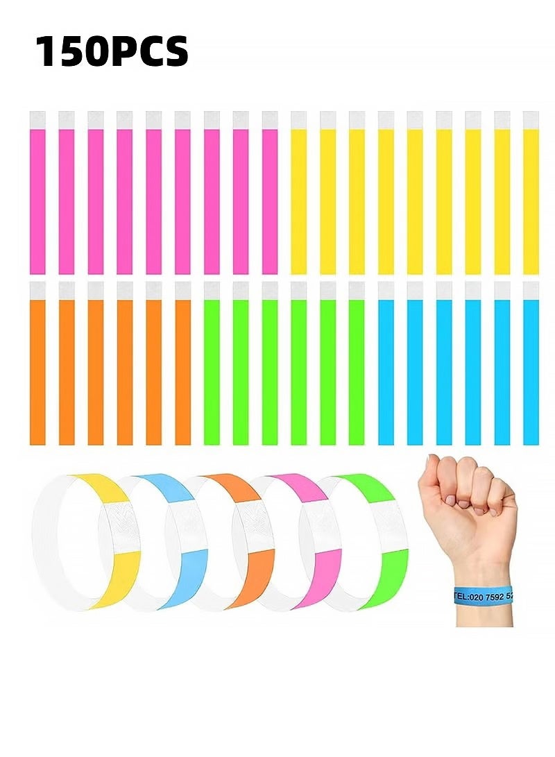 Wristbands For Events Colored Paper 150Pcs 25Cm Custom Entry Neon For Security Parties Festivals 5 Colors - Image 1