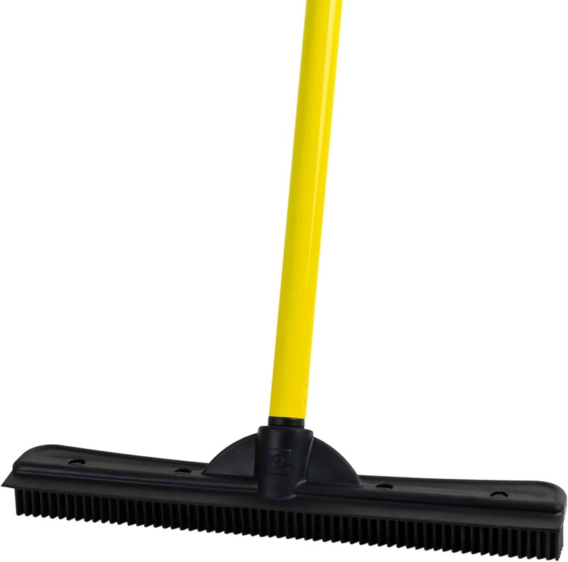 FURemover Original Pet Hair Rubber Broom with Squeegee, with 58" Telescopic Handle for Carpet, Tile and Hardwood - Image 1