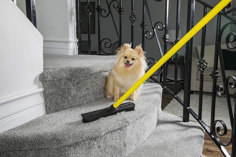 FURemover Original Pet Hair Rubber Broom with Squeegee, with 58" Telescopic Handle for Carpet, Tile and Hardwood - Image 4
