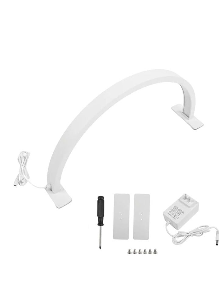 M55 Half Moon light 21.7 Inch Arch Shape Manicure Light 3000K-6000K Lamp Adjustable Brightness Desk Lash Light for Nails Tattoo Beauty Salon (Black) - Image 1