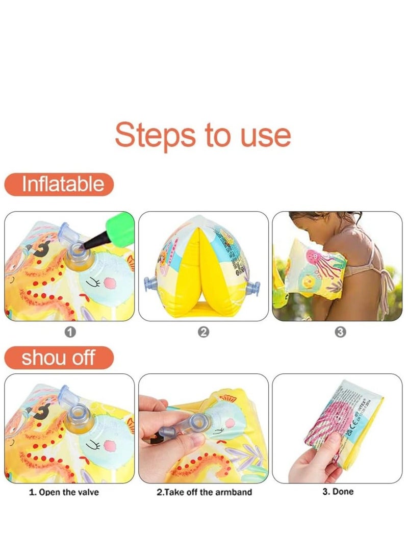Generic - Inflatable Swim Arm Bands Armband for Kids Cute Children Swimming Floatation Sleeves Water Rings Rollup Floats Tube Armlets Swim Floater Sleeves Swimming Arm Floaties Learning Swim Training Aids - Image 1