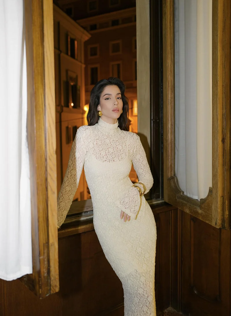 Lichi Openwork maxi dress