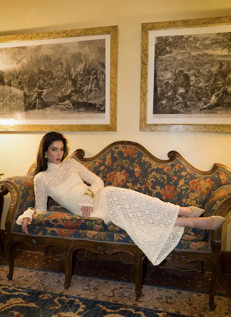 Lichi Openwork maxi dress