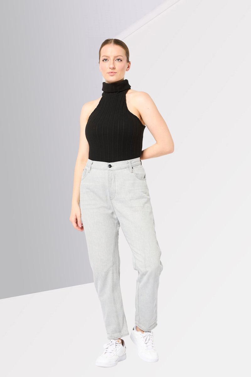 G-Star RAW Women Boyfriend Fit Washed Non Stretchable Jeans, Light Grey - Image 2