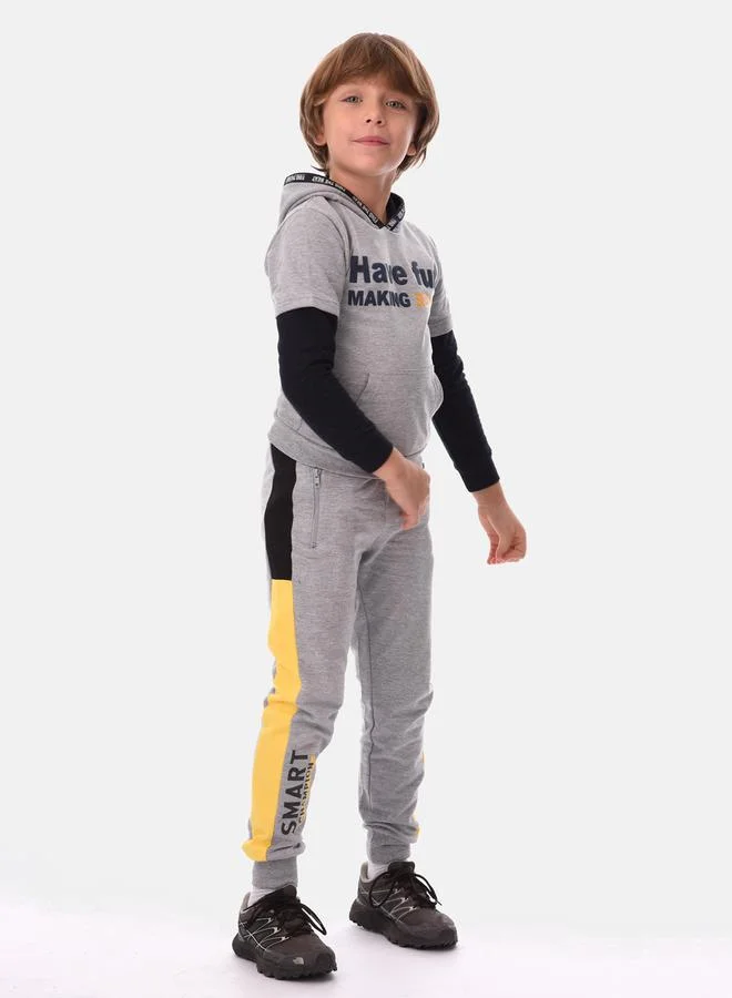 URBASY Slogan Print Hooded Sweatshirt & Joggers Set by Styli