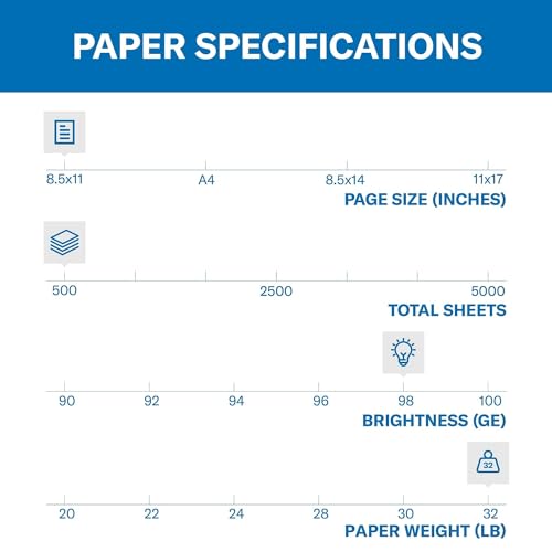 Hammermill Printer Paper, Premium Laser Print 32 lb, 8.5 x 11-98 Bright, Made in the USA, 104646R - 1 Ream (500 Sheets) - Image 3