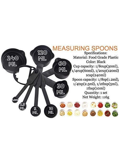 BAKING SET Baking Set 12 Piece Cake Decorating Nozzle Set and 3 Pcs Set Plastic Dough Bench Scraper Cake Cutter Chopper and 8 pcs Measuring Cup Combo Pack Multi  - Image 2