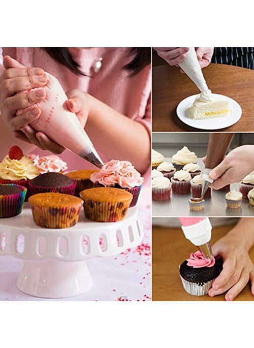 BAKING SET Baking Set 12 Piece Cake Decorating Nozzle Set and 3 Pcs Set Plastic Dough Bench Scraper Cake Cutter Chopper and 8 pcs Measuring Cup Combo Pack Multi  - Image 4